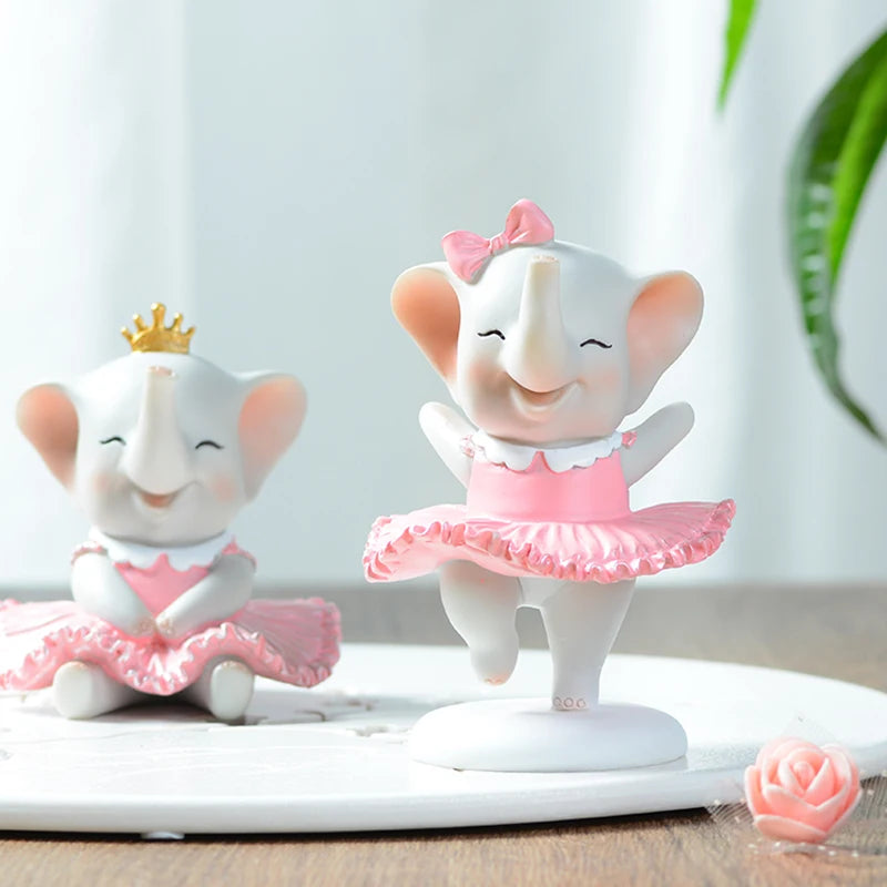 Happy Dancing Elephant Room Decor Home Decorations Cartoon Cute Elephant Ornament Home Decoration Accessories Desk Decoration