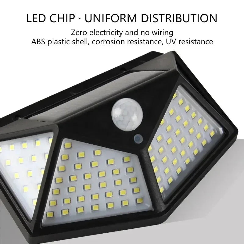 100 LED Solar Powered Outdoor Decorative Wall Light with Motion Sensor and Ip65 Waterproof for Garden Railings and Gazebos