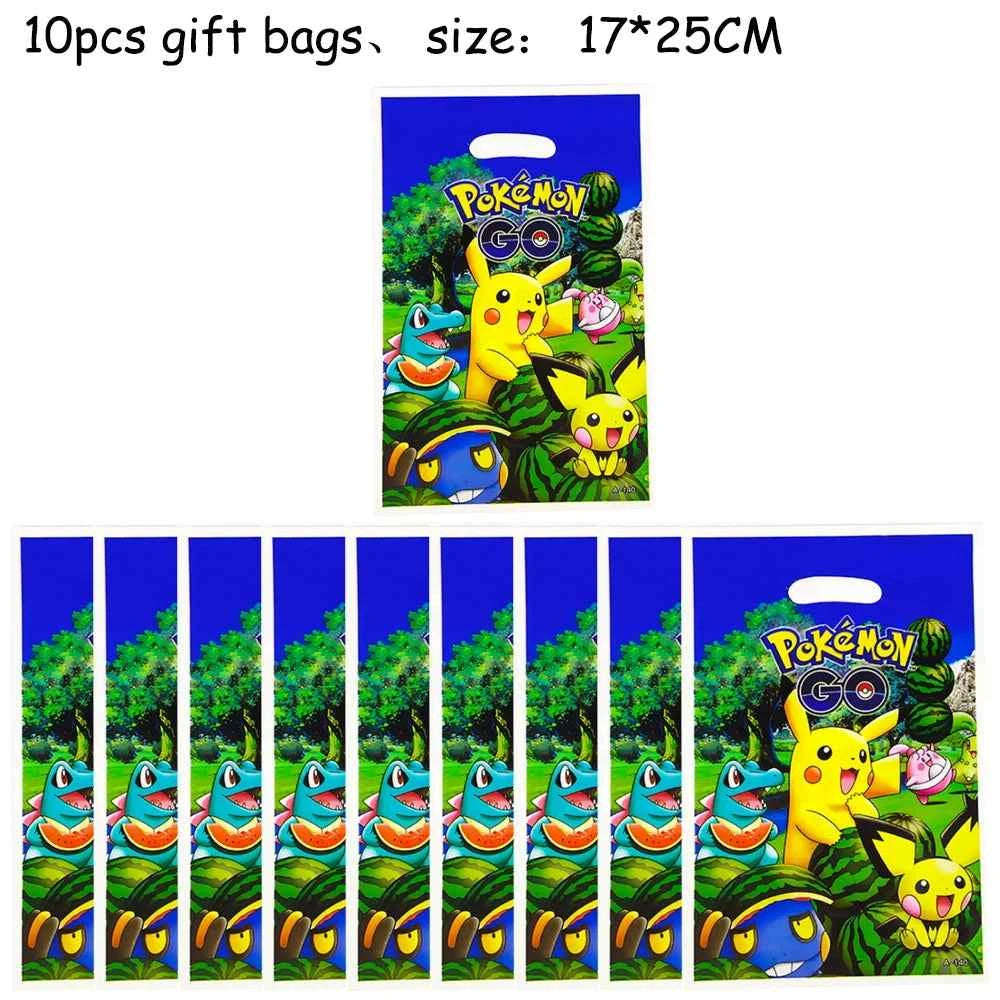 Pokemons Party Birthday Decoration Happy Pikachu Theme Tableware Cups Plates Balloons Banner Supplies Kids Favors Baby Shower