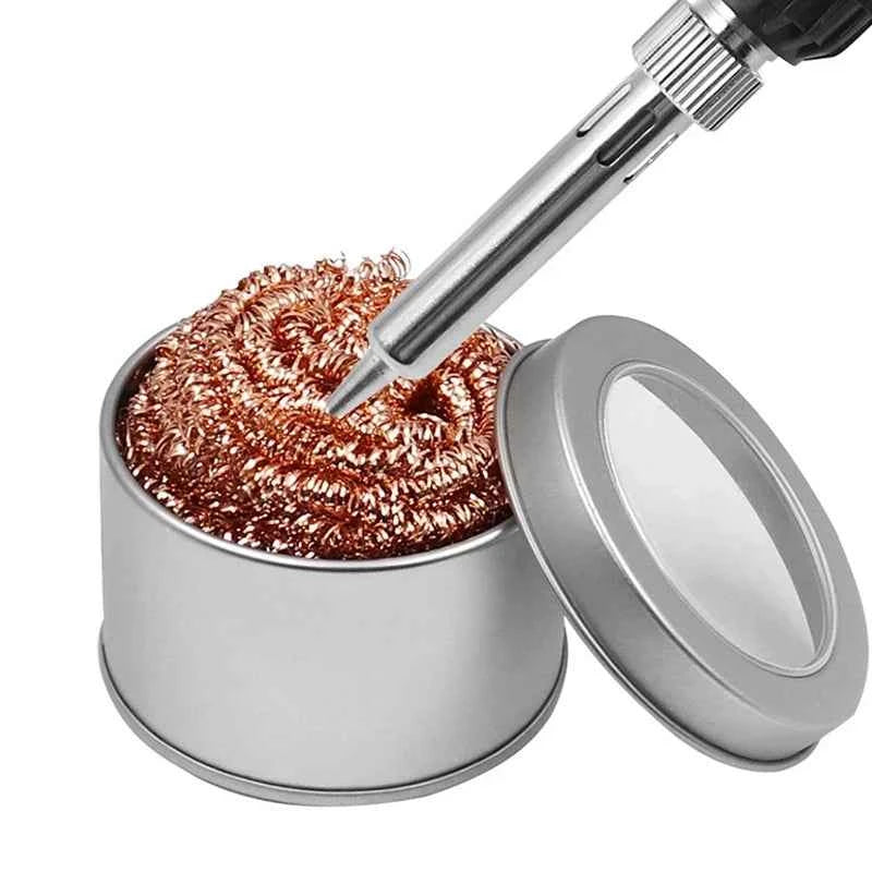 1Pcs Soldering Iron Tip Cleaner Non-Slip Solder Tip Cleaning Wire Ball Tin Remove For Cleaning Soldering Irons And Tips