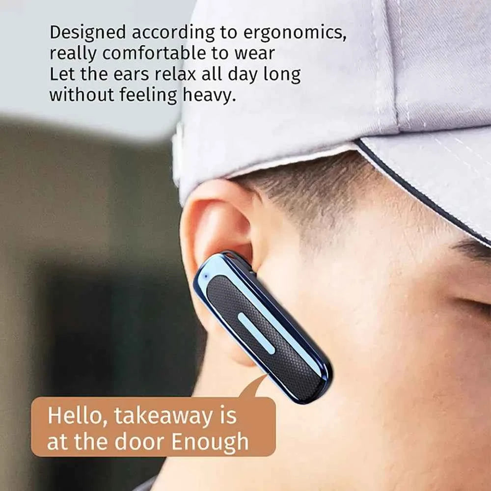 Ear Hook E1 Bluetooth Earphones with Mic | Hands-Free Business Headphones for Music Listening
