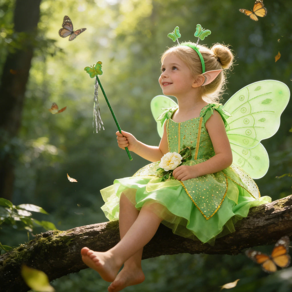 Summer Girls Tinkerbell Fairy Dresses Up for Girls Costume Kids Cosplay Flower Fairy Princess Clothes Christmas Party Outfit