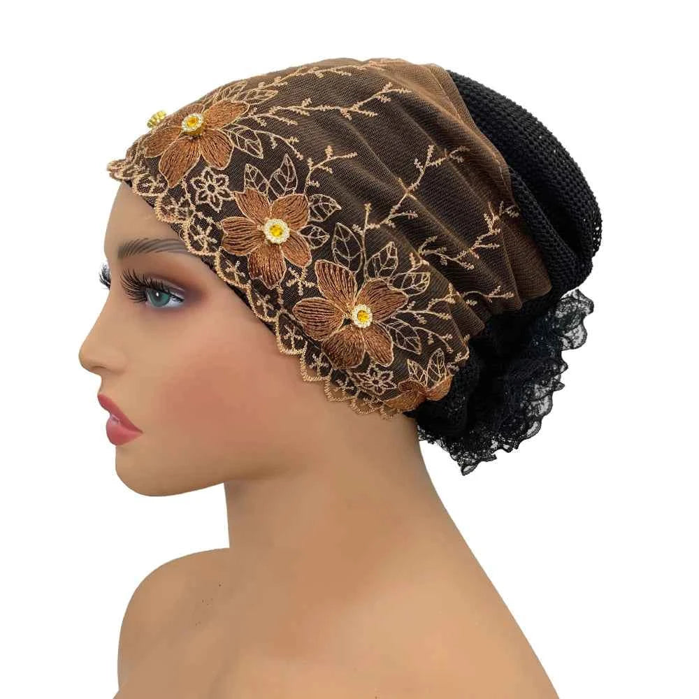 Rhinestone Embroidery Women Head Turban Muslim Female Hat Cancer Chemo Cap African Head Wraps Bonnet