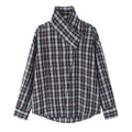 KONDALA Streetwear Casual Chic Women Blouse Plaid Stand Collar Single Breasted Blouse Fashion 2026 Spring Summer Holiday Blouse