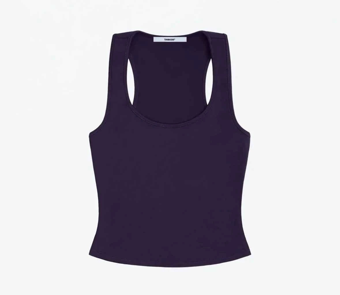 Tank Classic X-shaped Backless Baby Blue and Misty Gray Multi-color Comfortable Elastic Waist Tight Fit Backless Top