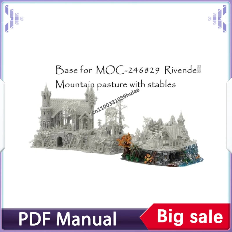 10316 Base for Ancestral Hall MOC Building Blocks Elven Architecture Scene Bricks Kit Display Gifts
