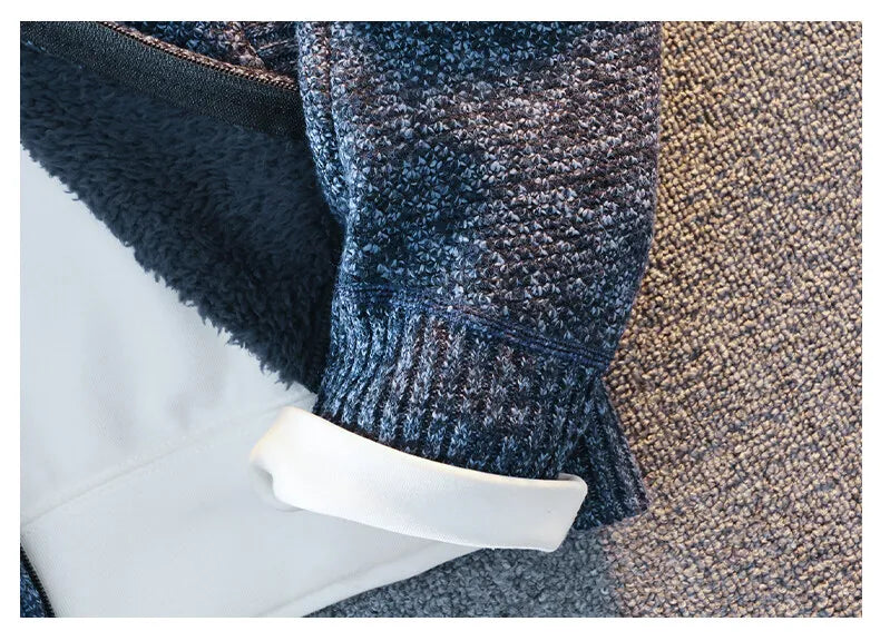 Men's Cardigan Knitting Sweaters Hooded Jacket Cardigans Zipper Up Hood Streetwear Mens Casual Sweatwear