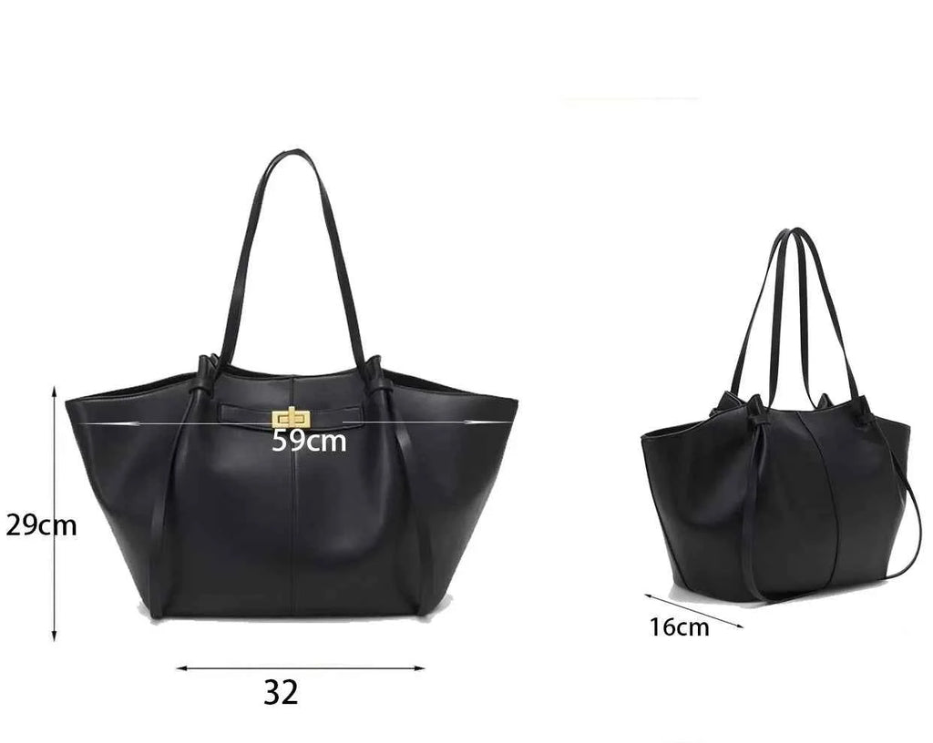 Fashion Large Capacity Trapeze Bag Designer Chic Lock Women Shoulder Bags Luxury Pu Leather Handbags Trend Underarm Bag 2025