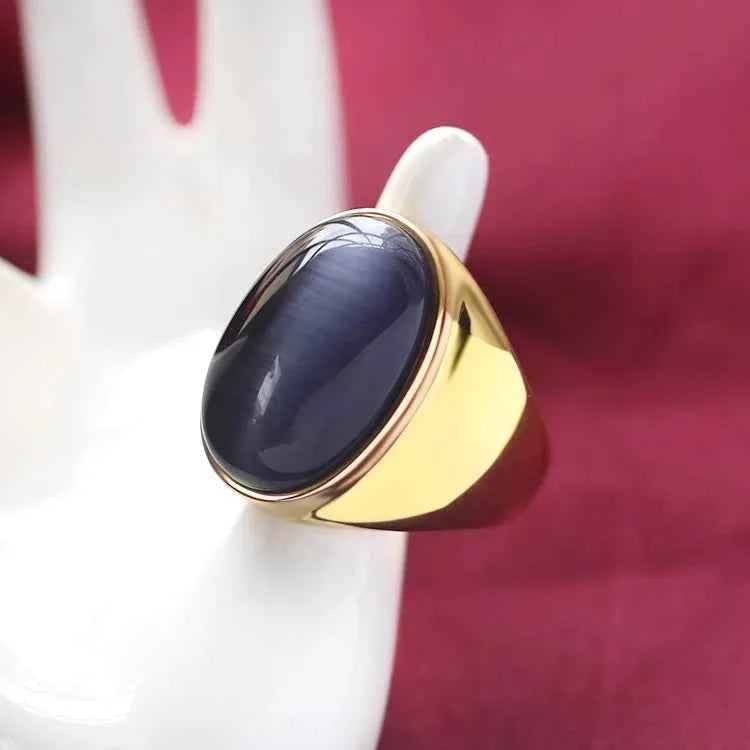 925 Silver Color Luxury Black Stone Ring Stainless Steel Wedding Rings for Men Female Party Jewelry Fashion Accessories Gifts