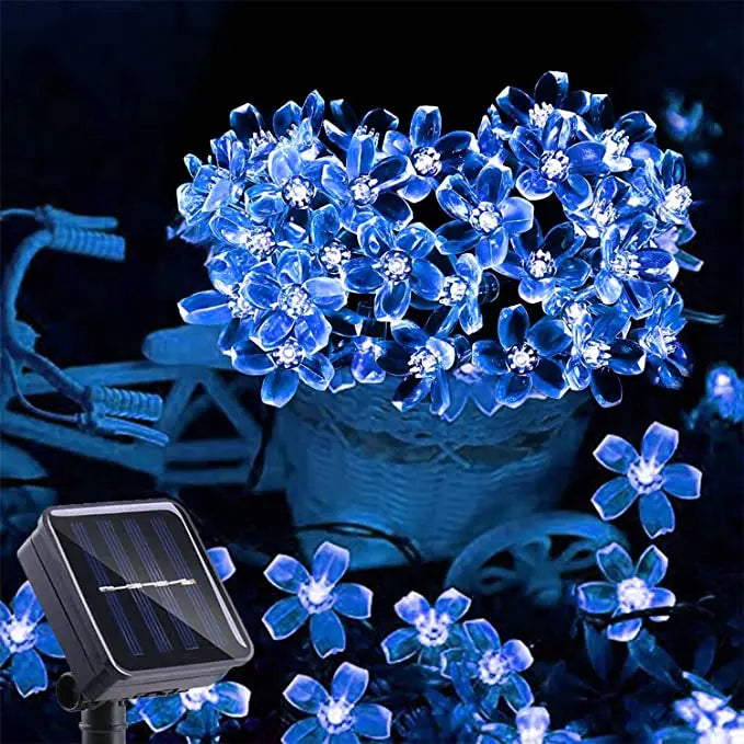 Solar Garden Lights Outdoor Solar Flower String Lights Solar Outdoor Lights Waterproof  Flower Lights Garden Decoration Outdoor
