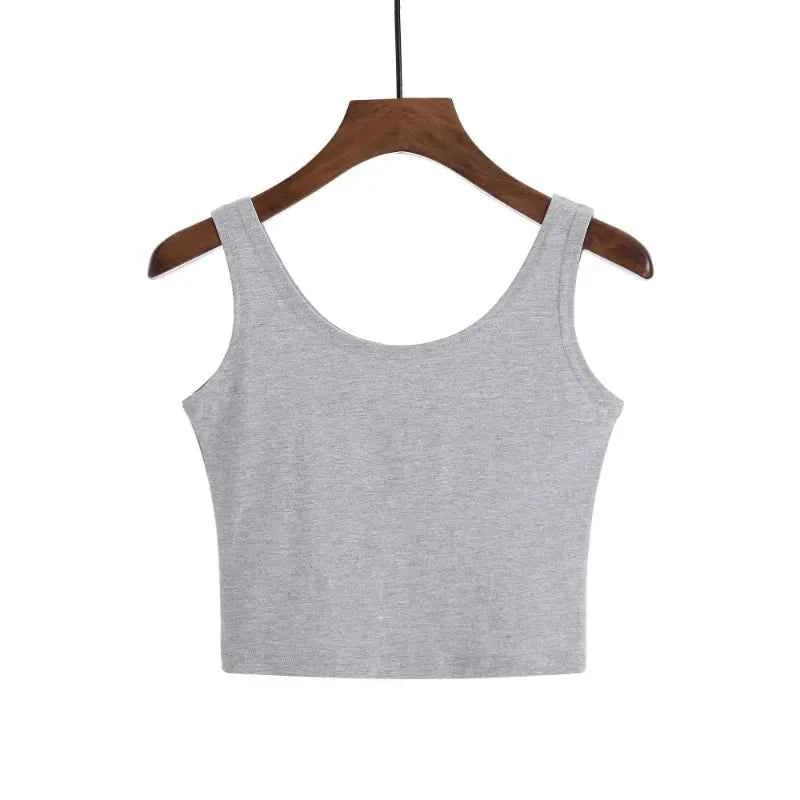 Fashion Sexy Women Candy Colour Tanks Tops Short 100% Cotton Casual Camisole Tube Top Female Sleeveless Cropped Vest