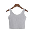 Fashion Sexy Women Candy Colour Tanks Tops Short 100% Cotton Casual Camisole Tube Top Female Sleeveless Cropped Vest