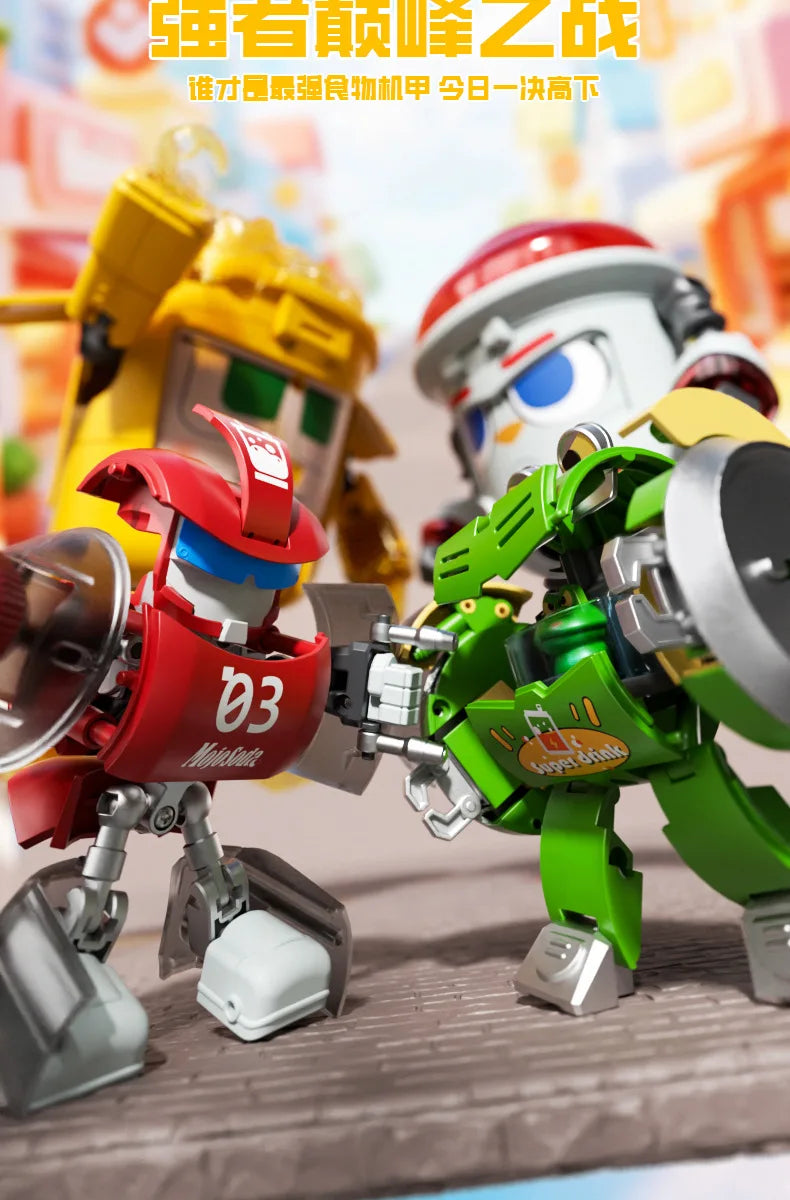 Kids Transformation Robot Toy Fun Simulation Food, Sandwich-making Mecha Robot Models Drink-shaped Free Transformation Robot Toy
