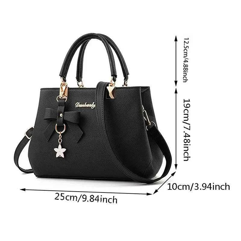 Yogodlns Elegant Women Messenger Bags with flower pendant Office Ladies Totes Pure Leather Handbag for female Crossbody Shoulder