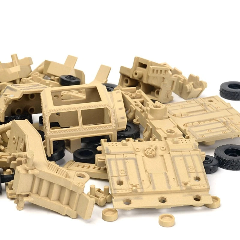1:72 Creative Military Series Building Blocks Armored Transport Vehicle Green/Yellow M-Track Model Toys For Kids Christmas Gifts
