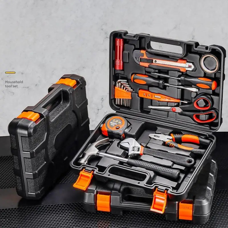 Full Set Household Tool Kit Mini Tool Set Multifunctional with Pliers Wrench Screwdriver Scissors and Combination Tools