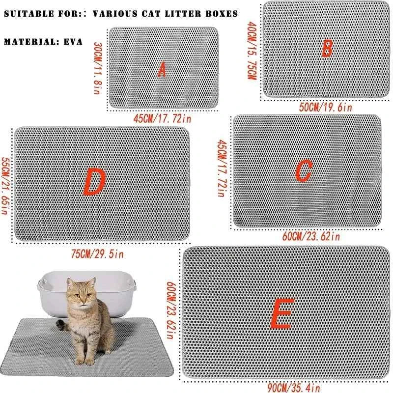 Cat Litter Mat Double Layer Pet Non Slip Big Pet Litter Box Filter MatWear Resistant Waterproof Anti-slip Cat Litter Mat