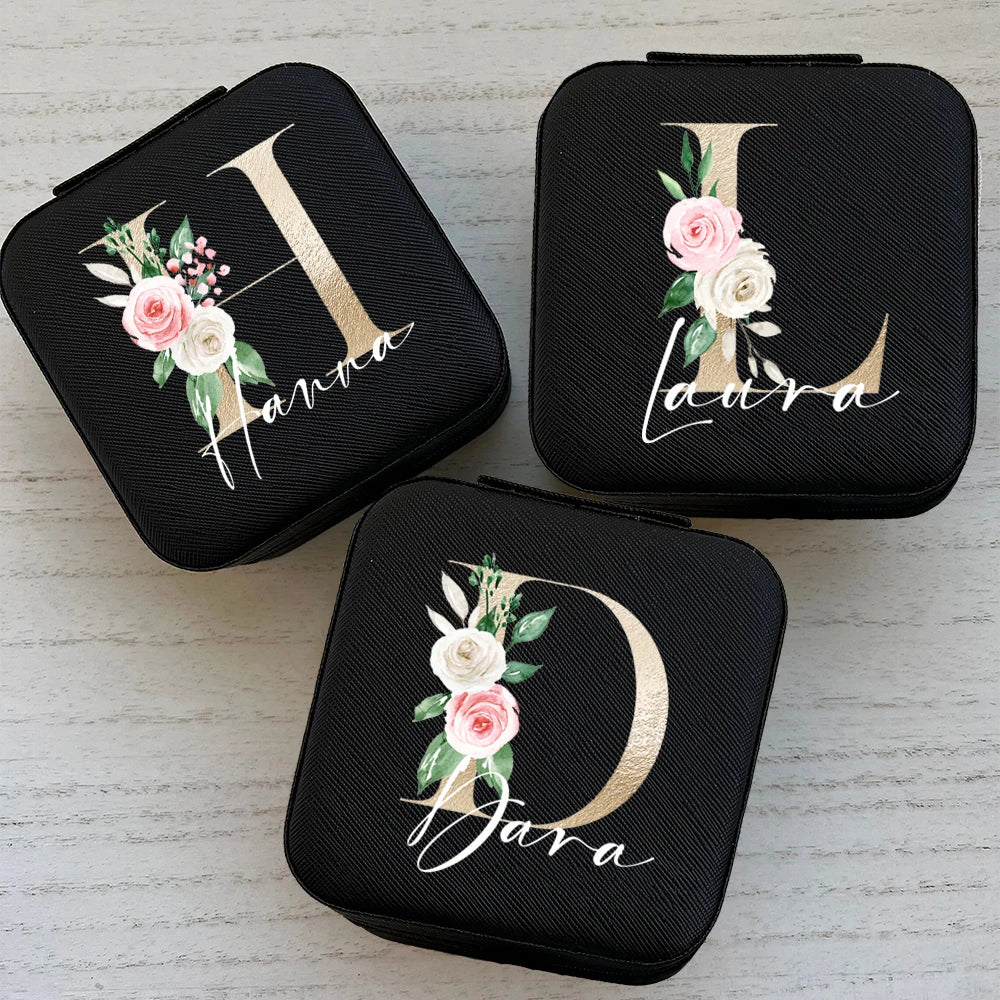 Personalized Jewelry Boxes for Girls Custom Travel Jewelry Case Portable Small Jewelry Organizer Box Bridesmaid Proposal Gifts