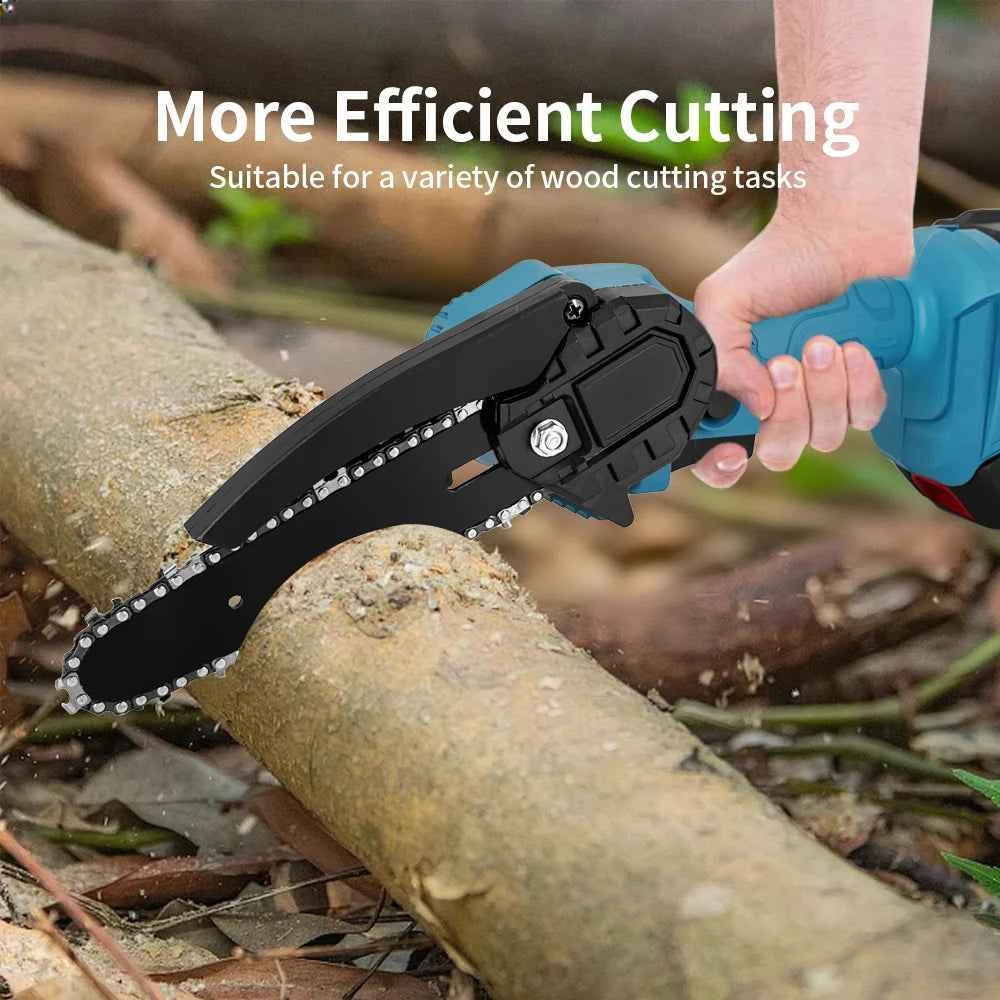 4/6 Inch Cordless Mini Chainsaw Rechargeable Woodworking Garden Pruning Saw Wood Cutter Saws Power Tools for Makita 18V Battery