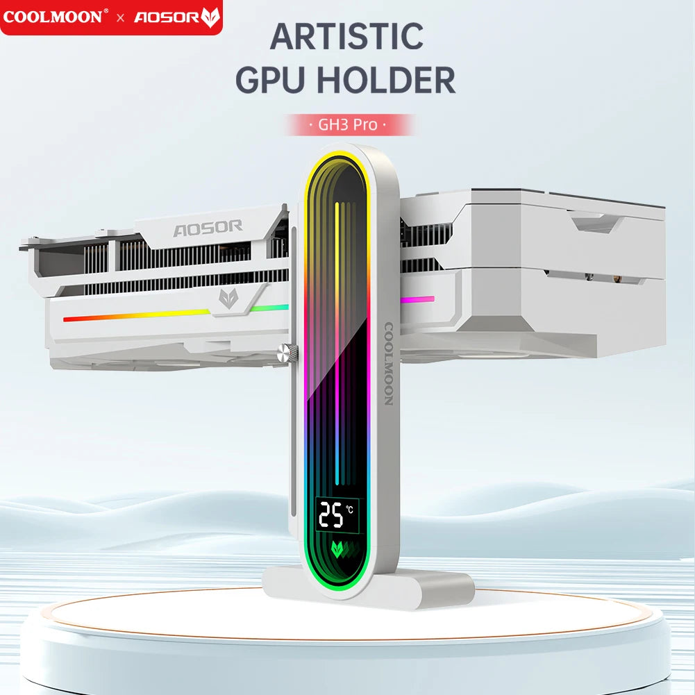 Graphics Card GPU Brace 5V 3Pin ARGB Adjustable Video Card Bracket Stand GPU Support Bracket GPU Water Cooling Kit Support Stand