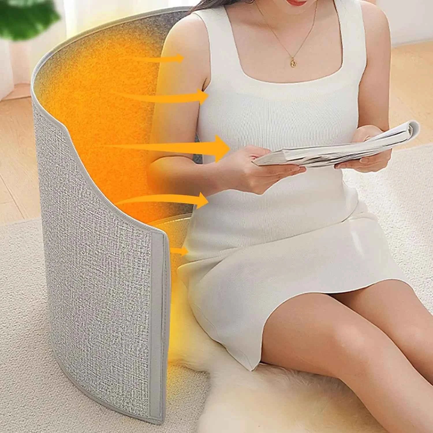Silent Foldable Leg Warmer Pro - Under Desk Electric Foot Heater with Thermostat & Auto Shut Off for Office Home Timer