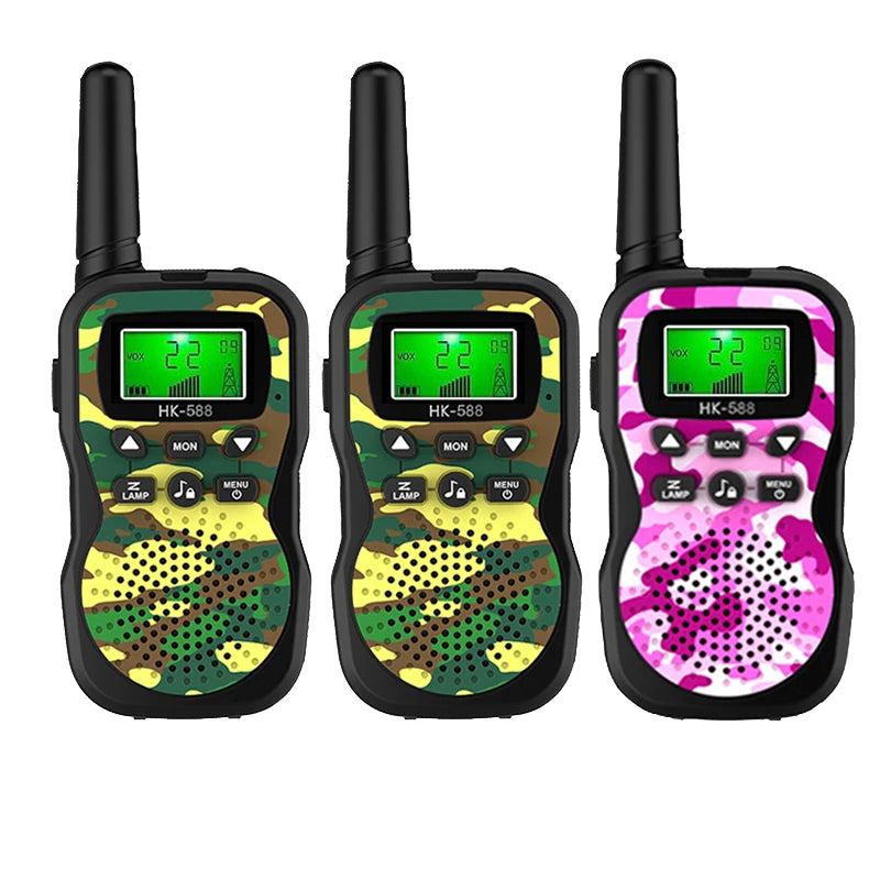 Kids Walkie Talkies 3 Pack, 3KM Long Range Two Way Radio Toy, Outdoor Birthday Gift for 3-12 Children(AAA Batteries Required）