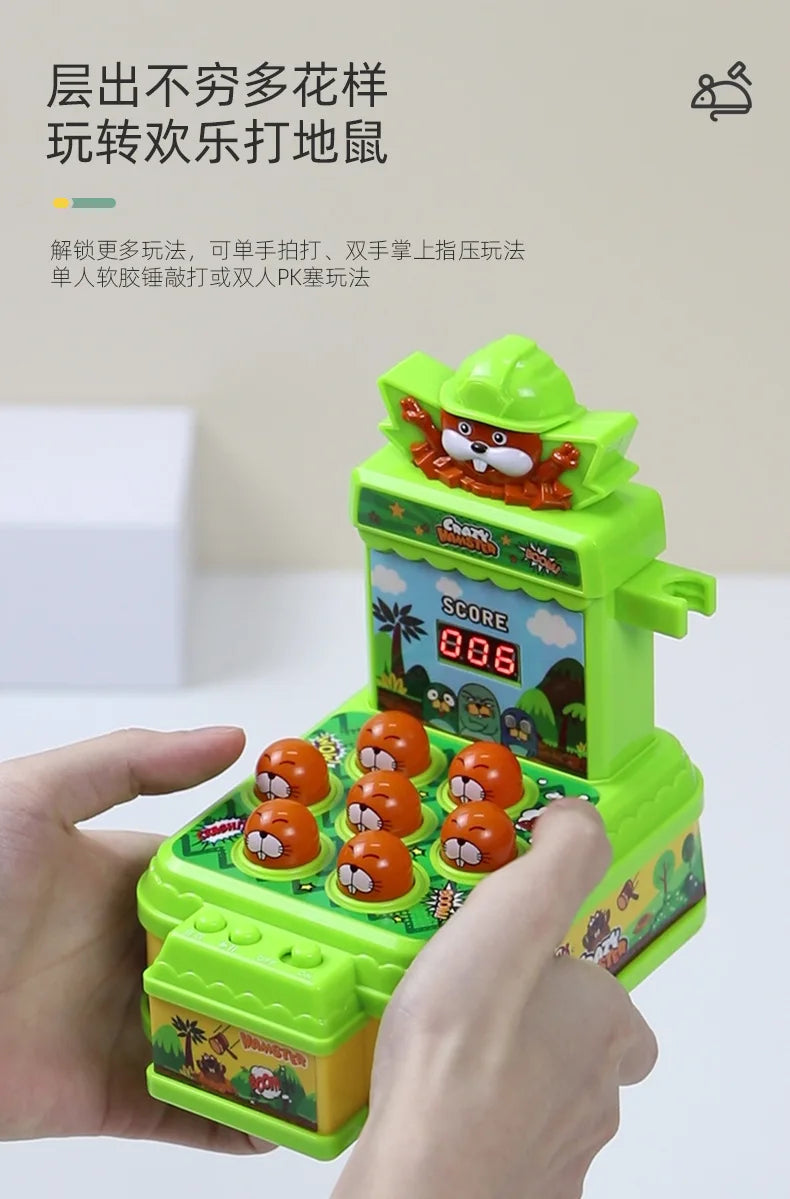 Whack A Mole Challenge Scoring Party Games Toys Electric Two Person Battle Table Games with Lights Music Cartoon Desktop Toys