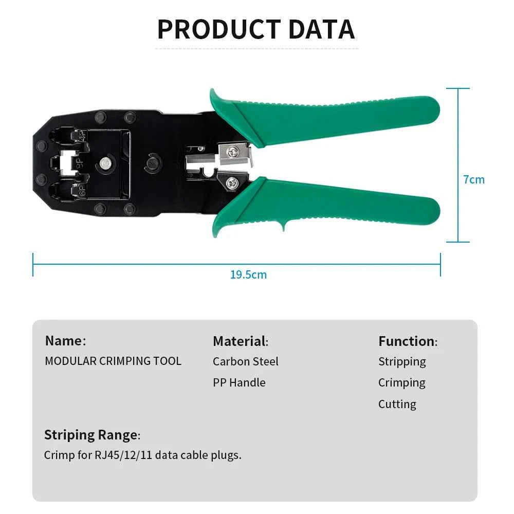RJ45 RJ11 RJ12 Computer Network Repair Tool Kit STP/UTP LAN Cable Tester Wire Cutter Screwdriver Pliers Crimping Tool Set