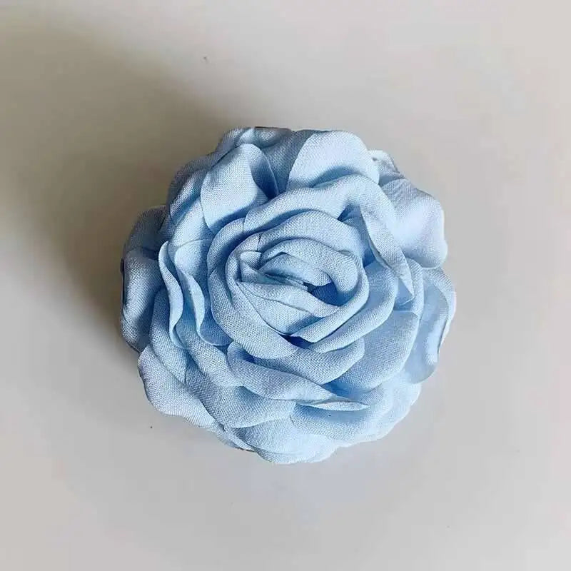 9cm Large Flower Hair Barrettes French Crab Claw For Women Hair Accessories Korean Back Of Head Shark Clip Girls Gifts