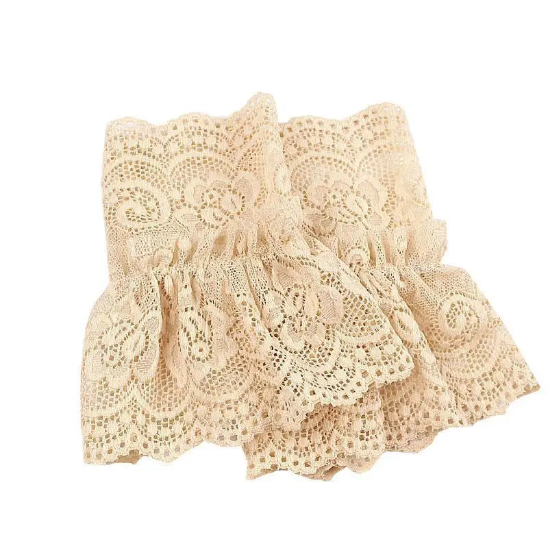 1Pair Detachable Fake Sleeves Spring Autumn Lace Ruffles Elbow Sleeve Cuff Sweater Decorative Sweet Female Transparent Cuffs
