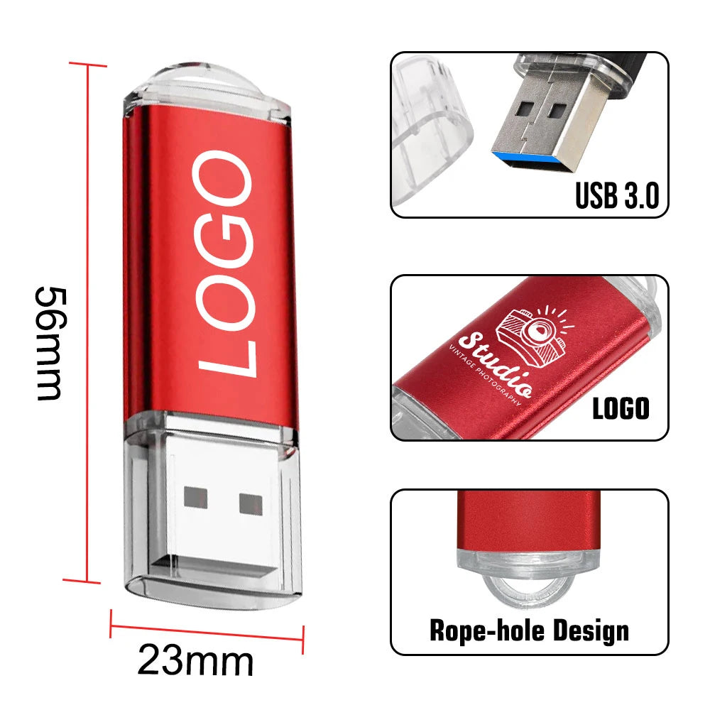 3.0 USB flash drive 64GB metal pen drive suitable for computers with 8GB 16GB 32GB 128GB flash cards high-speed memory stick