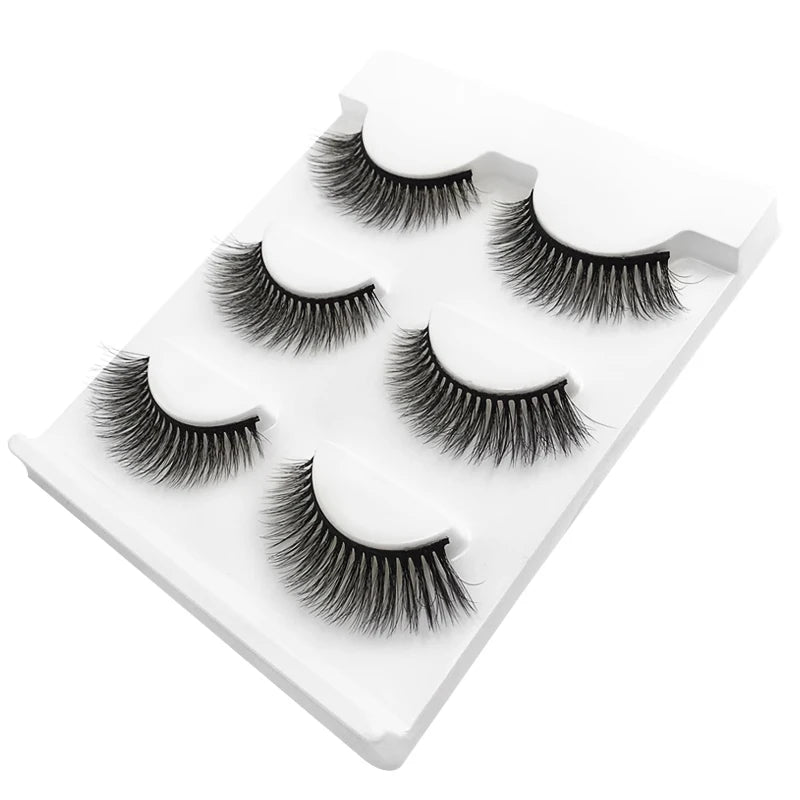 SHIDISHANGPIN 3 pairs 27 styles 3D Faux Mink Hair Soft False Eyelashes Fluffy Wispy Thick Fake Lash Handmade Eyelash Eye Makeup