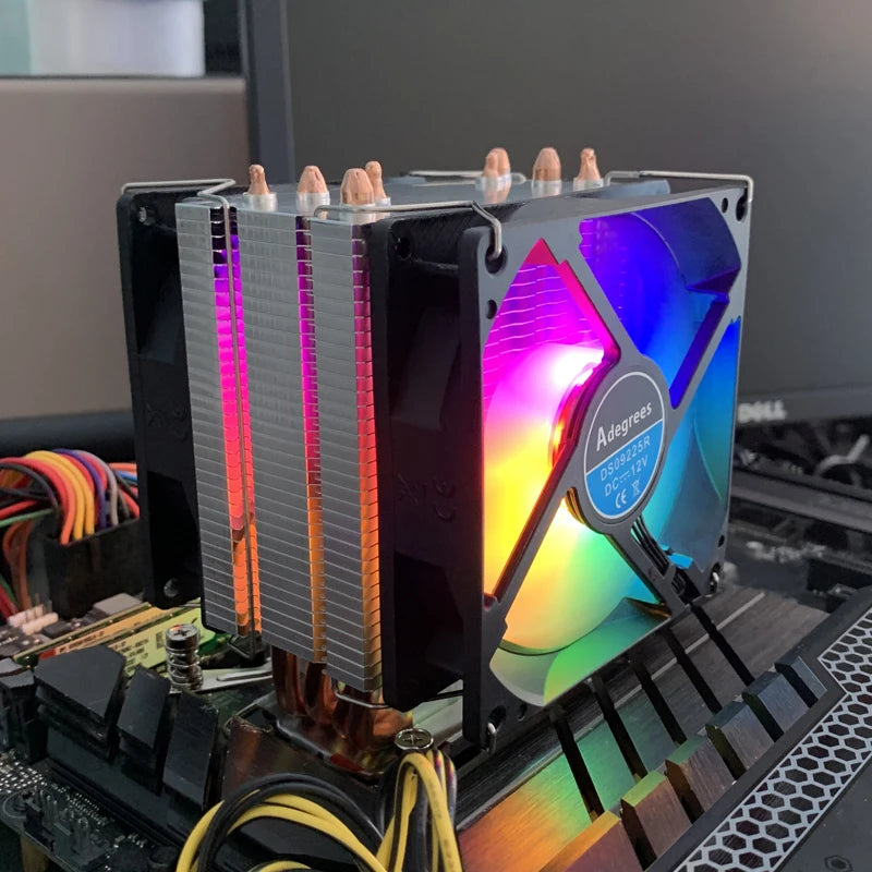 2Heat Pipes CPU Air Cooler 3PIN/4PIN PWM X99 Silent PC Radiator for Intel LGA 2011 1700 1150 1151 1366 1155 1156 X79 1200 1851