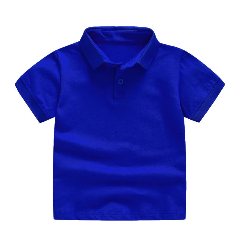 Summer Baby Boys Short Sleeve Solid Polo T-shirt Kids Cotton Clothes Toddler Girls Classical Polos T Shirt Tops School Uniform