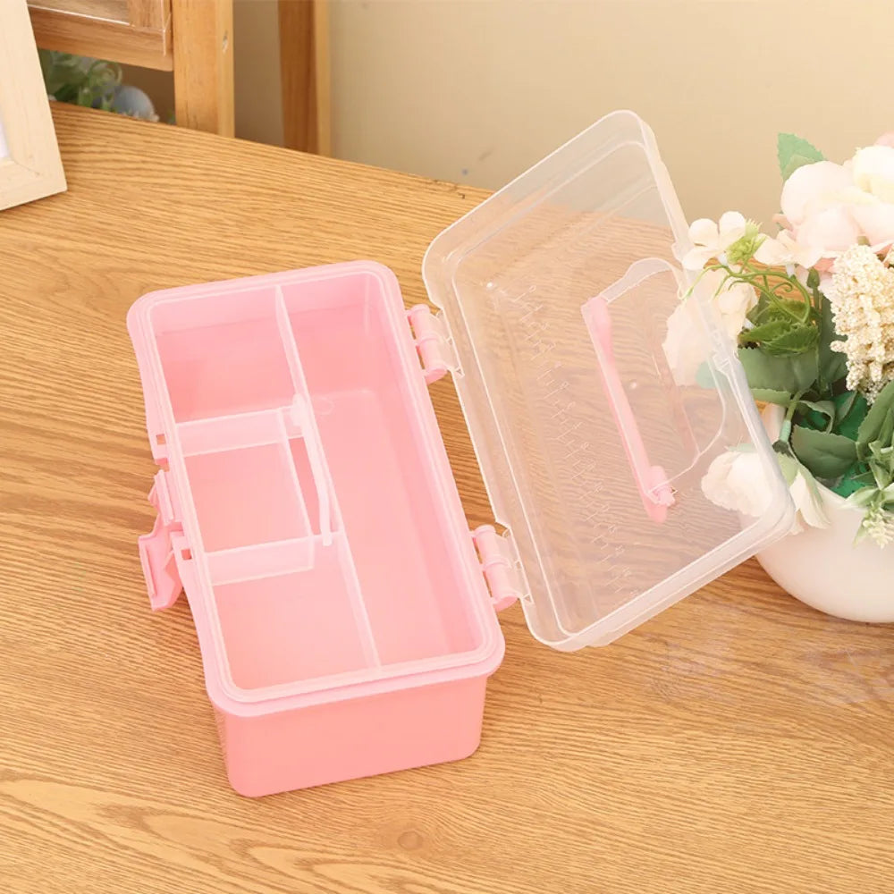 New 2/3 Layers Storage Box Large Capacity Plastic Nail Art Box Multifunctional Portable Jewelry Organizer Small Items