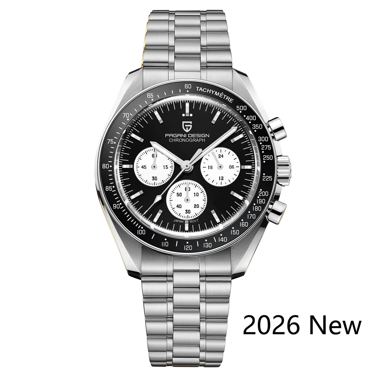 Panda Color Men's Chronograph Quartz Watch With Sapphire Crystal