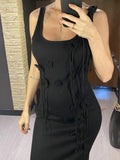 Beachwear Cover-ups Knitted Beach Dress Women Vacation Fashion 3D Flower Slim Holiday Outfits Summer Maxi Party Dresses V6181