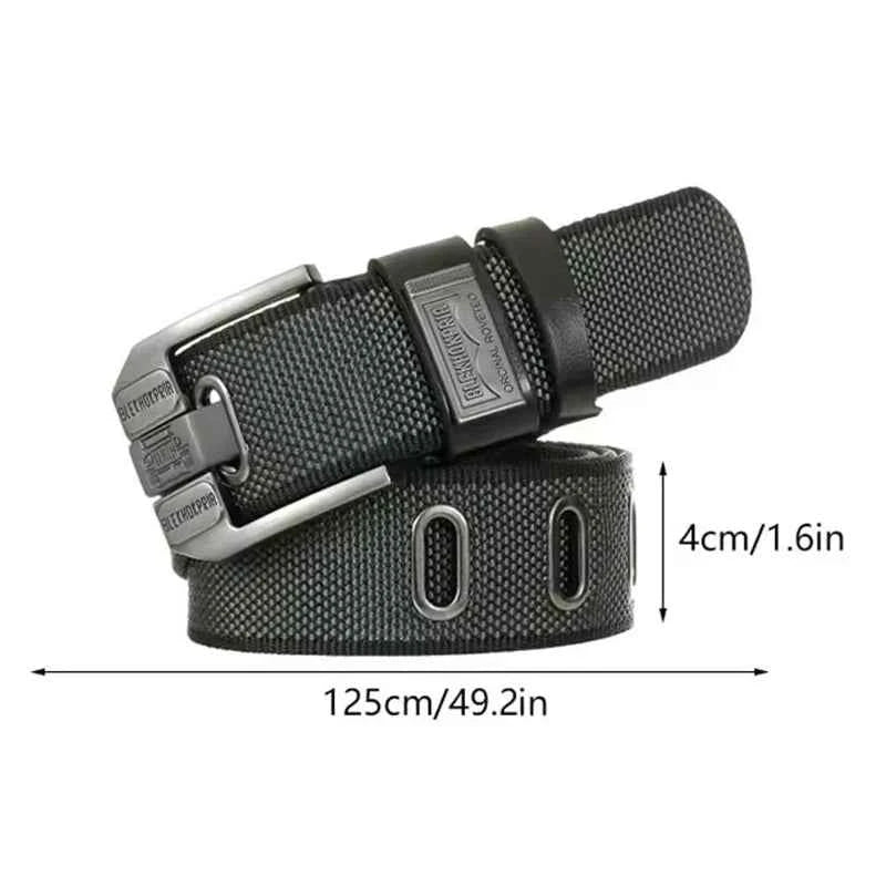 New Fashion Men's Pin Buckle Youth Overalls Canvas Waistband Belt Casual Retro Decorative Belt Fashion High-Quality Webbing Belt