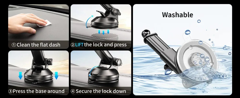 15W Car Phone Holder Wireless Car Charger Dual Coil Dash Vent Windshield Auto Clamping Charging Phone Holders for iPhone S24/S23