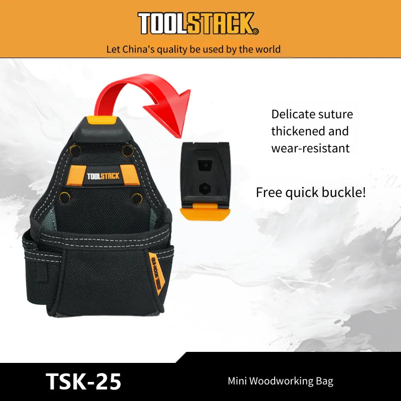 TOOLSTACK Mini Utility Toolkit Hammer & Screwdriver Waist Pouch Quick-Hook Service Kit Quality Hardwear Carpenter Work Tools Bag