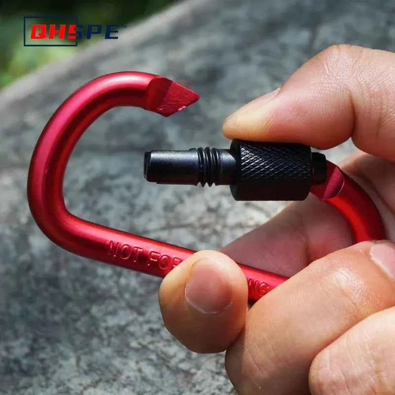 1pcs D Shape Hook Escape Supplies Carabiner Fast Hanging Nut Buckle Rock Outdoor Survival Gear Camp Mountaineering Ring Hook