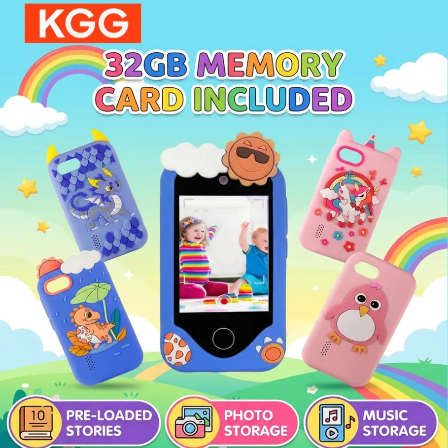 Kids Learning Phone for Girls & Boys 2.8" Touchscreen Dual Camera, Games, Video Player with 32GB SD Card Christmas Birthday Gift