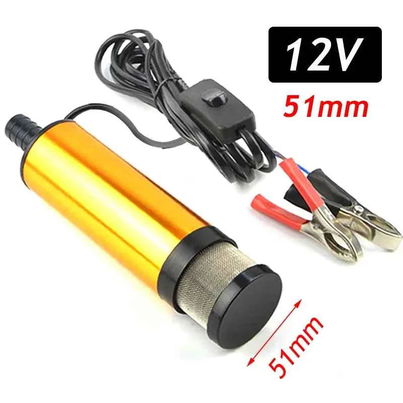 51MM 38MM Car Electric Oil Pump 12V 24V For Pumping Diesel Oil Water Submersible Aluminum Alloy Shell Fuel Transfer Pump