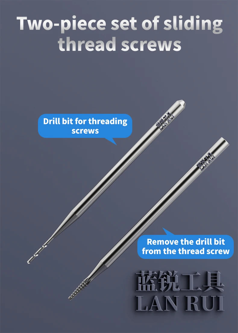 Lanrui U8S Alloy Stripped Screw Extractor Drill Bit Set 2.35mm Shank for Phone Repair Professional Sliding Thread Removal Tool