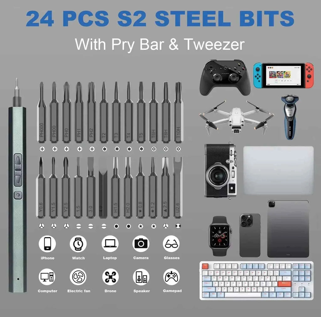 Precision Electric Screwdriver Set Magnetic Phillips Torx Screw Driver Bits Power Repair Tools Cordless Electric Screwdriver