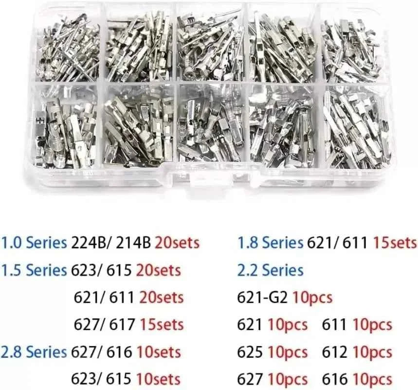 290pcs Cable Lugs Connectors Wire Connector Crimp Terminal Set Flat Plugs Cable Lugs Cable Shoes Plugs Assortment Kit For Cars