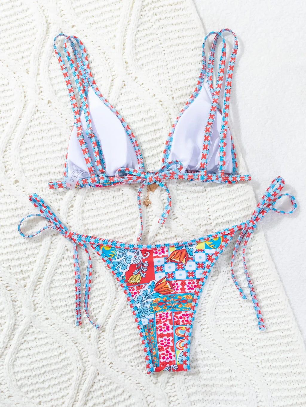 "2026 New Triangle Bikini Set - Floral Print Push Up Swimsuit & Brazilian Bottoms"