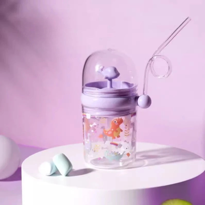 Water Bottles Children Whale Squirting Cup Dolphin Goldfish Prevent Falling Bottle Drinkware Kitchen Dining Bar Home