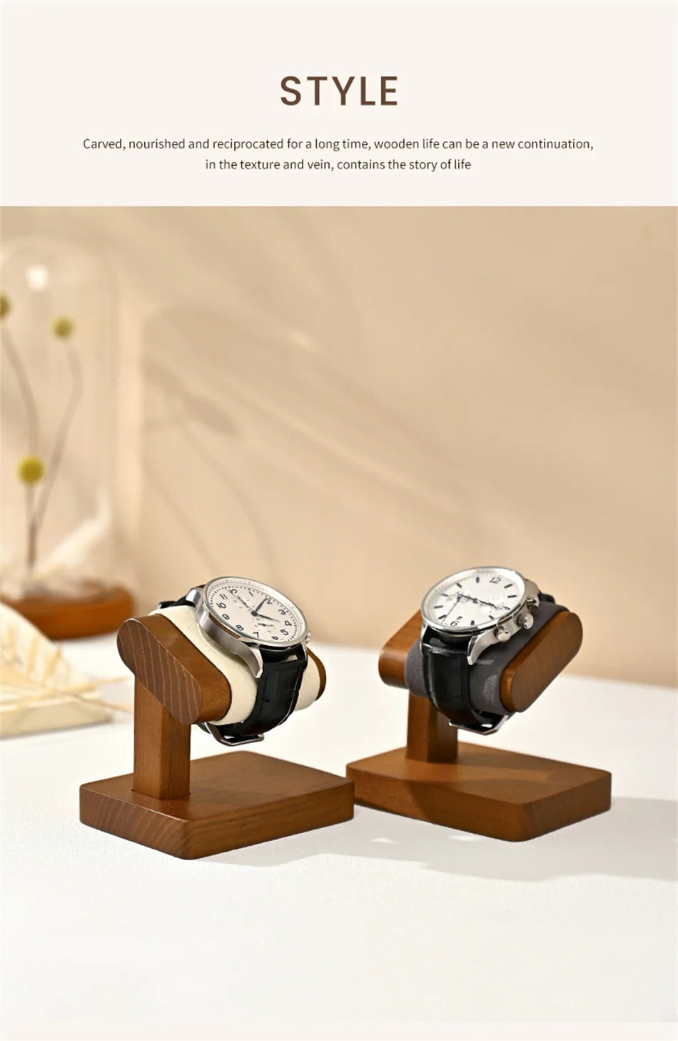 Oirlv Wooden Jewelry Organizer Bracelet Watch Display Stand Jewelry Storage Holder Watch Rack Watch Display Props For Showcase