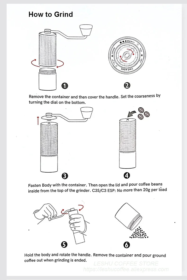 TIMEMORE Chestnut C3S / C3ESP Manual Coffee Grinder Upgrade All-metal Body & Anti-slip Design Portable Grinder S2C Burr Inside